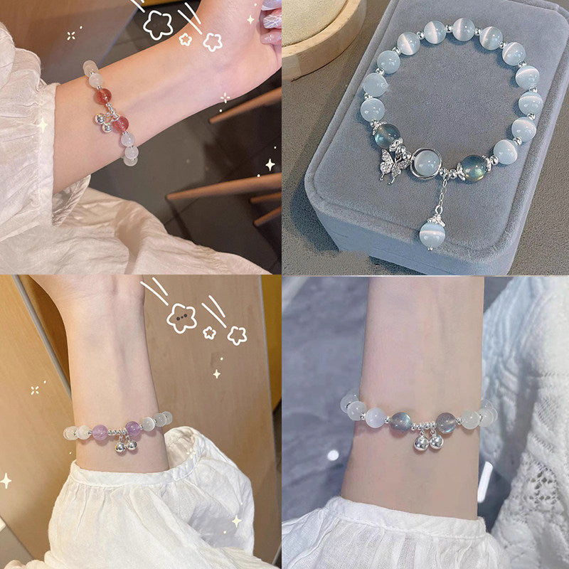 Butterfly Imitation Gemstone Beaded Bracelet