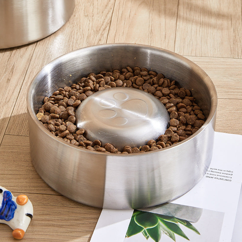 Double Layer Slow Feeder Pet Bowl with Non-Slip Base