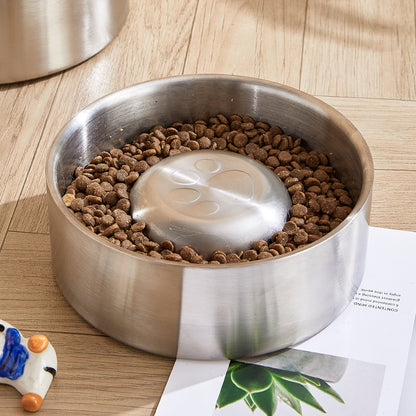 Double Layer Slow Feeder Pet Bowl with Non-Slip Base