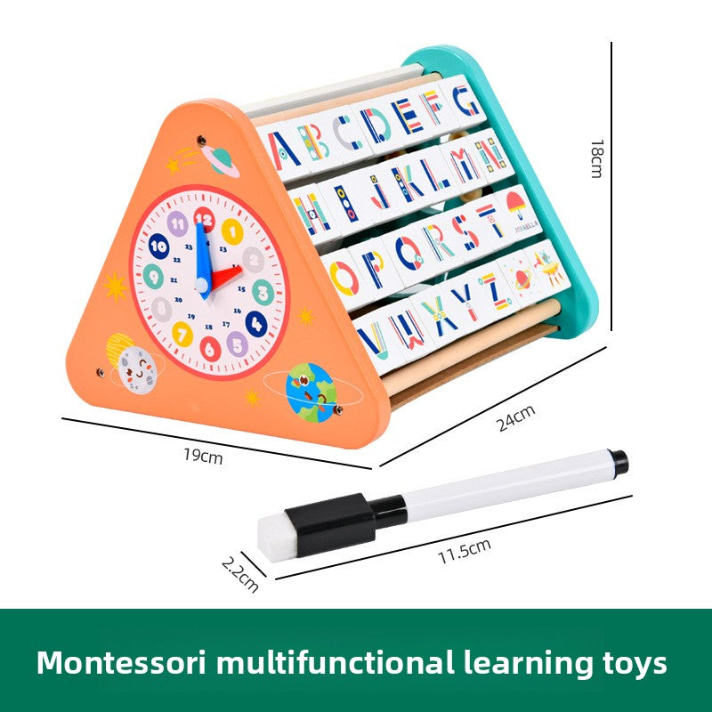 Montessori Wooden Busy Board Clock Learning Toy