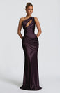 Satin Asymmetric Evening Gown