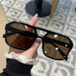 Candy Color Double Bridge Square Frame Sunglasses