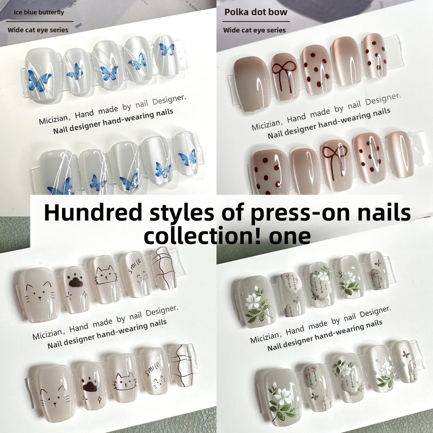 Glitter Nail Art Patches with Butterfly Design