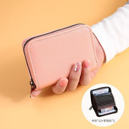 Multi Slot Card Holder with Zipper Closure