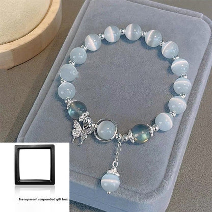 Butterfly Imitation Gemstone Beaded Bracelet