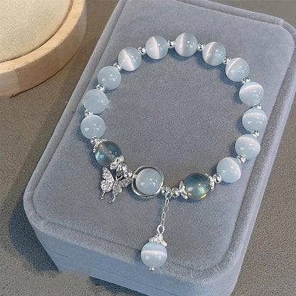 Butterfly Imitation Gemstone Beaded Bracelet