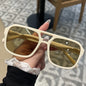 Candy Color Double Bridge Square Frame Sunglasses
